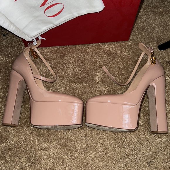 VALENTINO GARAVANI TAN-GO PLATFORM PUMP IN PATENT LEATHER 155 MM Rose color - Picture 15 of 15